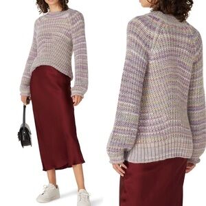 New NICHOLAS Maliya Space Dyed Multi grey Sweater sz M